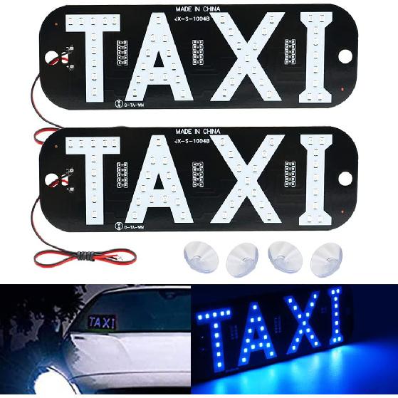 2pcs Taxi Led Car Windscreen Cab Indicator Lamp 12V taxi Sign Bulb Windshield Taxi Guiding lights (Yellow) синий