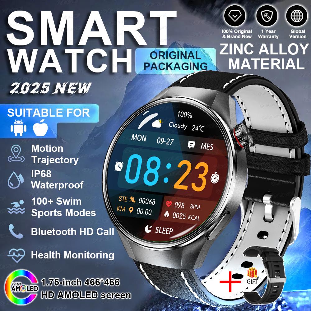 New HD Bluetooth Call GPS Tracker Smart Watch Heart Rate Blood Oxygen Health Monitor IP68 Waterproof Sports SmartWatch Men