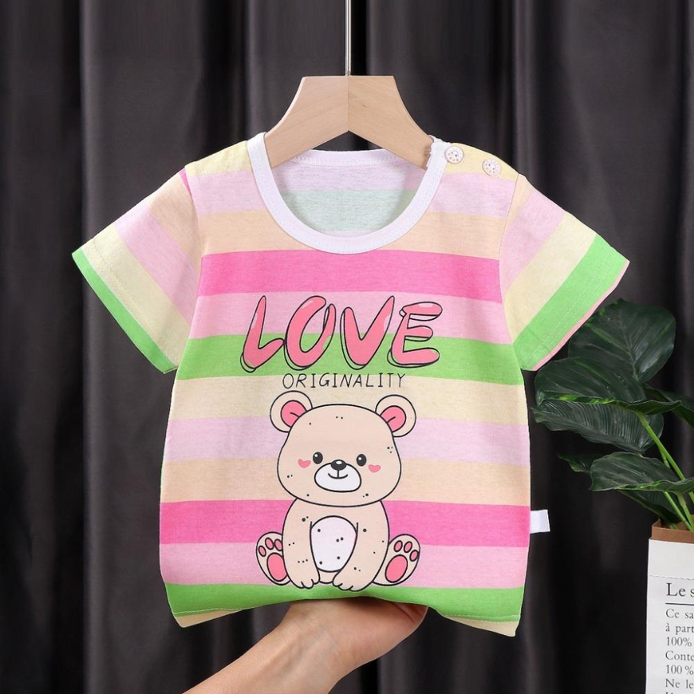 Summer boys and girls short sleeved cute printed loose T-shirt