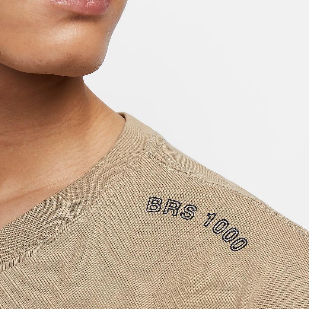 Nike T Shirts Men's Khaki Crew Neck Moderate Straight Fit FZ5416-247