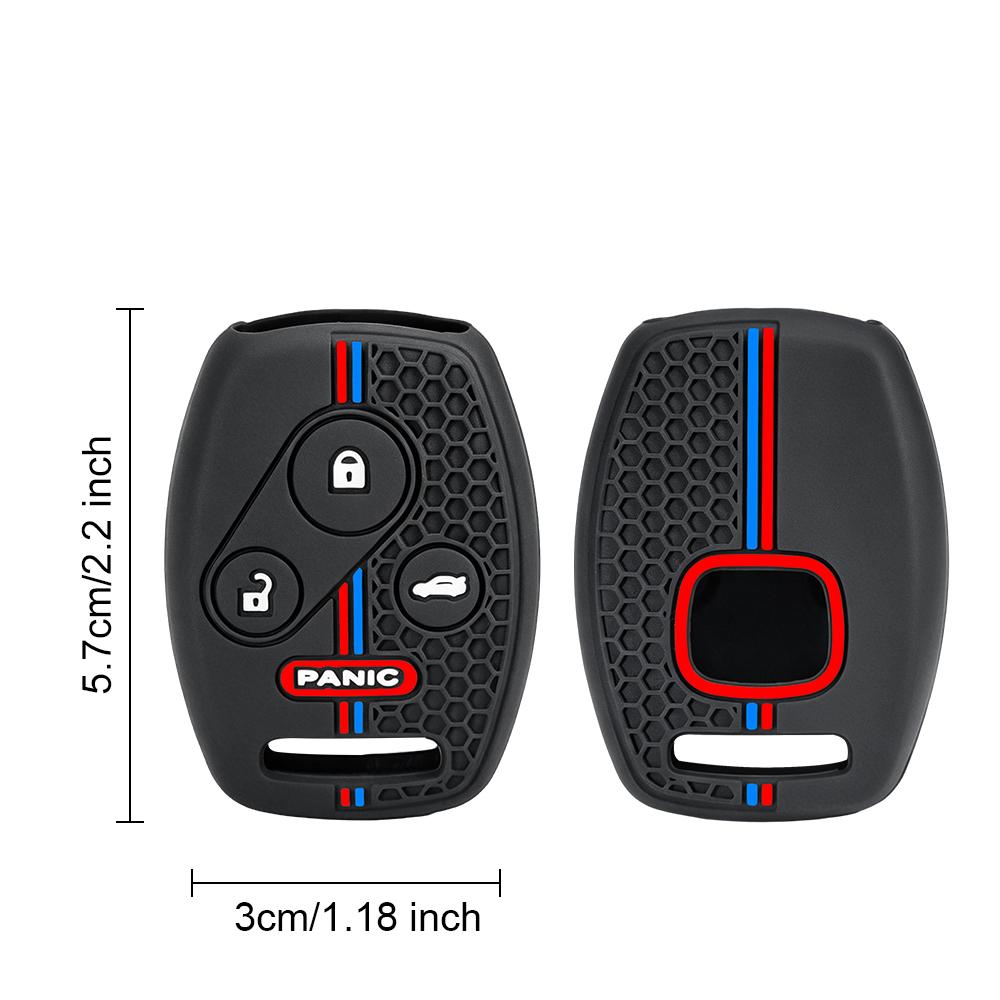4 Button For Honda CRV SRV FRV Fit Civic Accord Jazz For Acura CSX Silicone Key Case Fob Accessories Holder Key Cover Shell