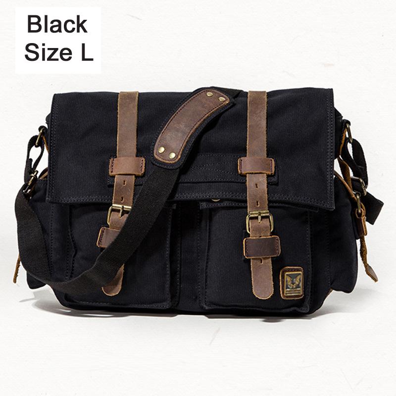 Will Smith Canvas +Genuine Leather Men Messenger Bag Canvas Shoulder Bag Men Crossbody Bag Sling Casual Bag Satchel