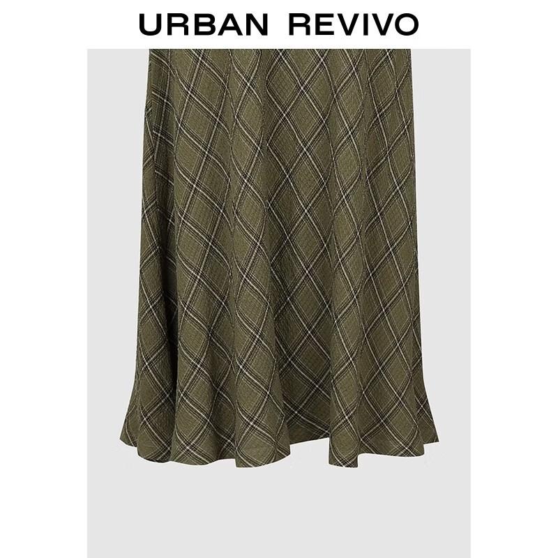 UR 2026 Women's Retro Plaid Tie-Waist Skirt