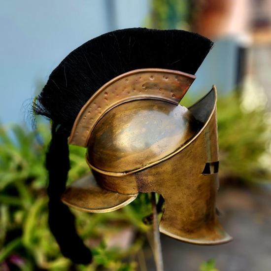 King Leonidas Spartan Helmet: 300 Movie Replica, Medieval Battle Edition