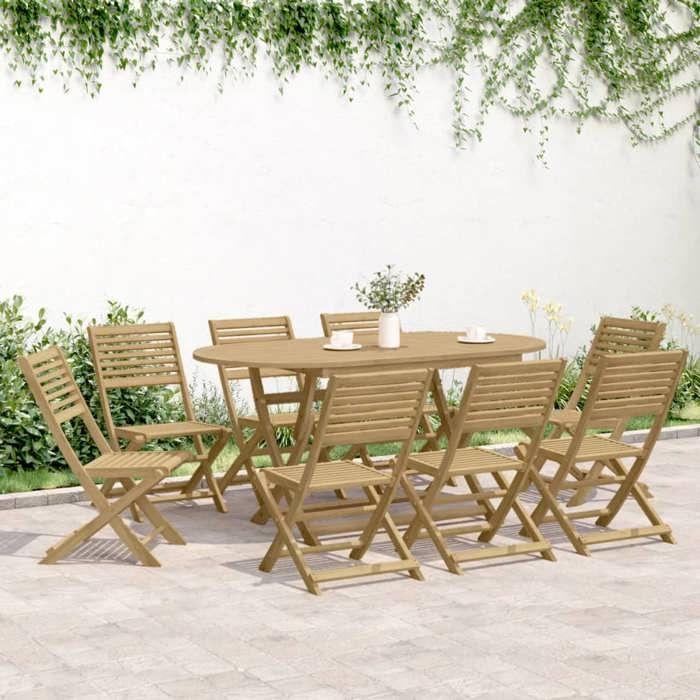 VidaXL Folding Garden Chairs Set of 8 Solid Acacia Wood, Wooden Garden Chair, Folding Chair, Furniture 3214229