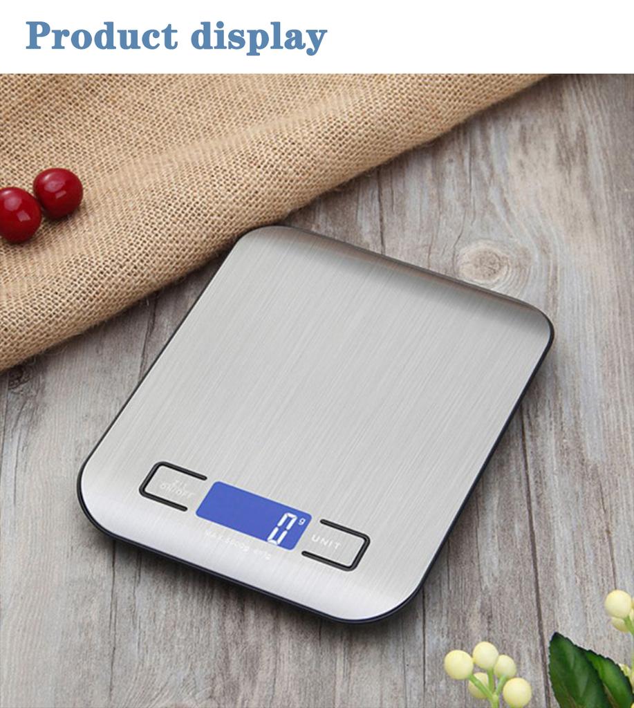 Kitchen Scale LCD Display Stainless Steel Electronic Scales Home Jewelry Food Snacks Weighing Baking Tools