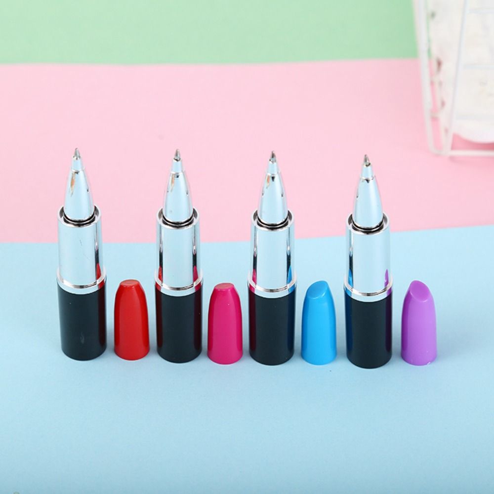 Lipstick Shape Lipstick Writing Pen Plastics Funny Signature Pen Marker Pen  Calligraphy