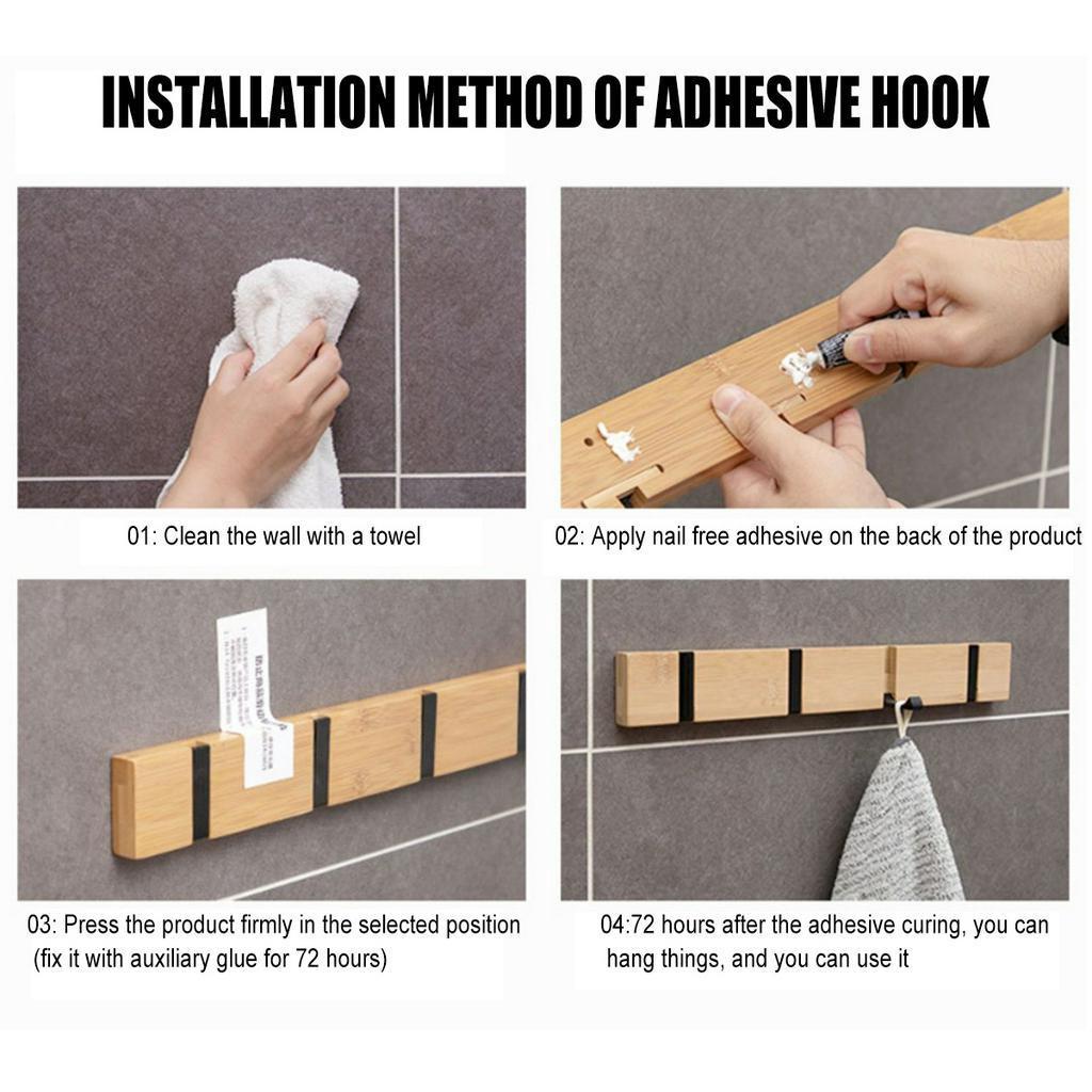 Neuer Mantelhaken Schlüsselhaken Halter Schlafzimmertür Hut Kleiderständer 4/5/6 Haken Holz Wandaufhänger Mantelhaken Aufhänger Küche Toilettenhaken