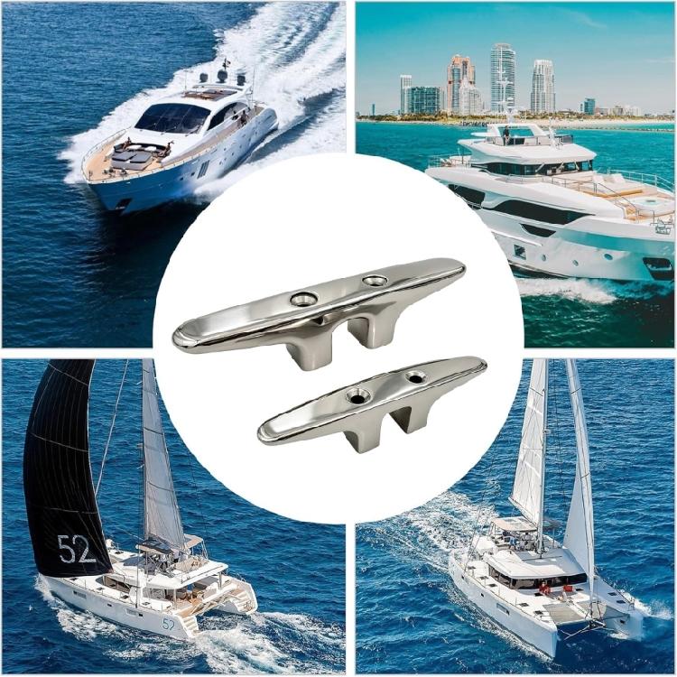 Professional 316 Stainless Steel Eye Pad Oxidation Resistant Cleat Short Leg Boat Mooring Hardware for Boat Dock Mooring