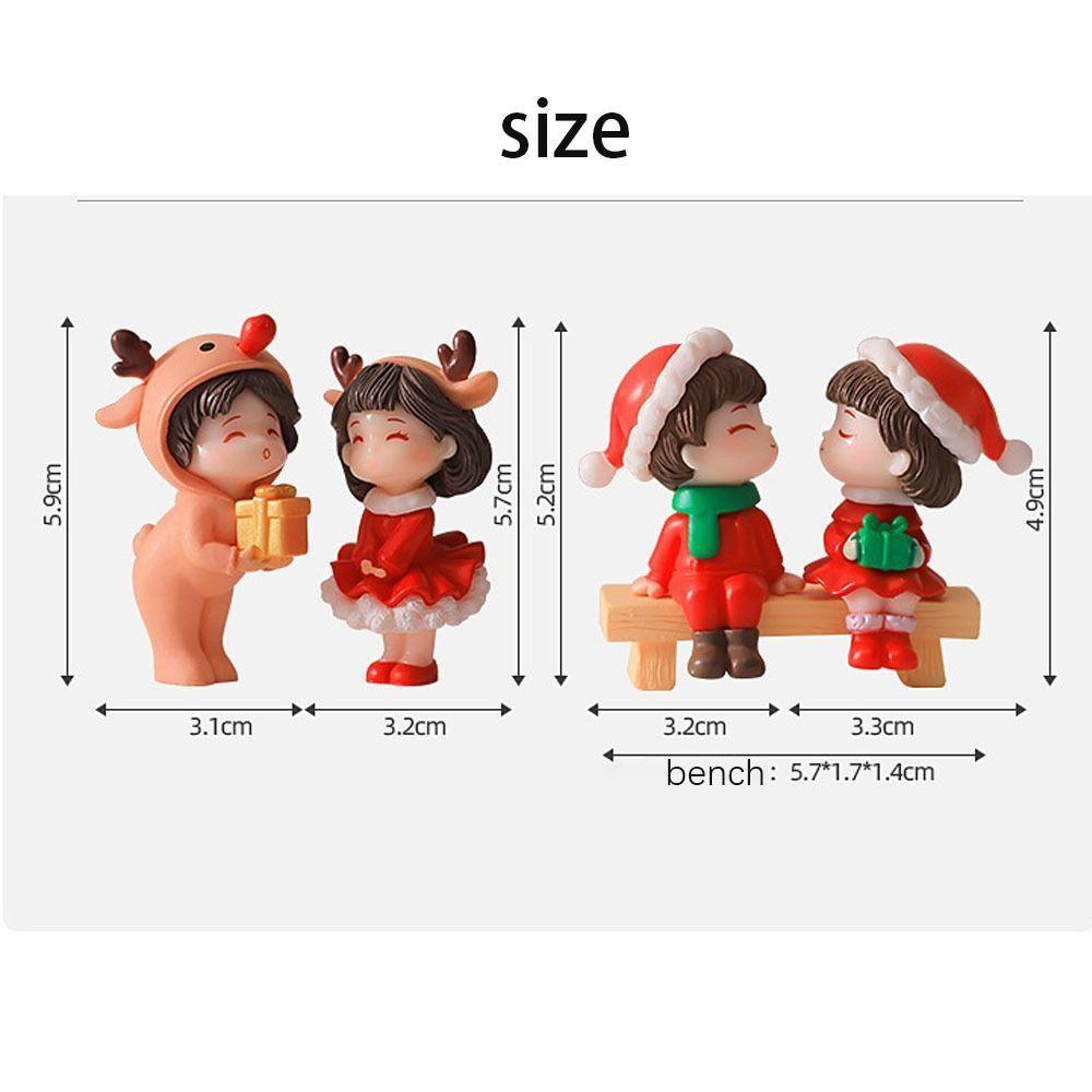 Santa Claus Snowman Elk Girl Boy Couple Figurines for Home Garden DIY Micro Landscape Ornaments Christmas Doll Home Decor