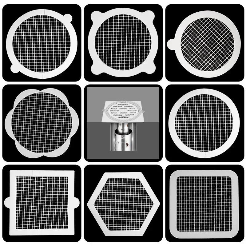 5/30pcs Anti-blocking Filter Screen Sink Sewer Outfall Stopper Floor Drain Sticker Hair Catcher Household Cleaning Products
