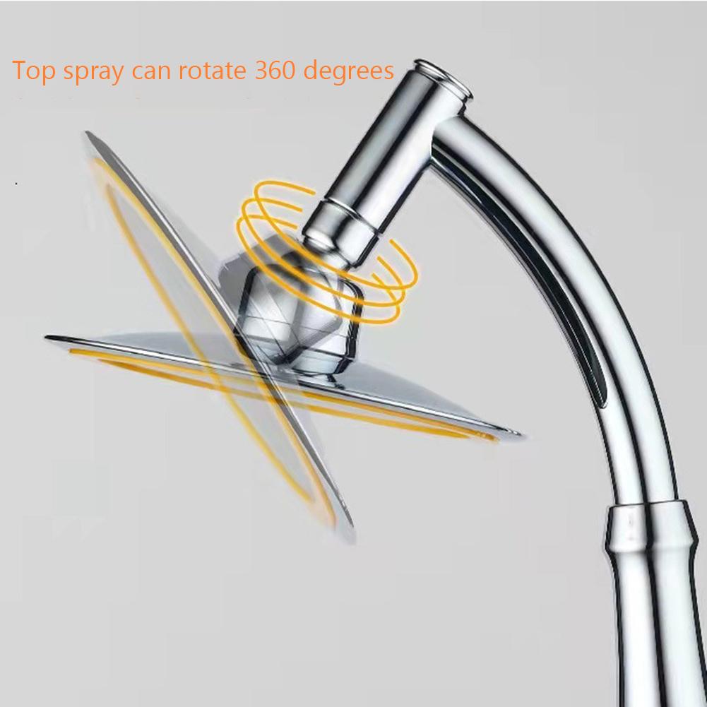 Rainfall Shower High Pressure Universal Shower Easy Cleaning Bathroom Shower Head Adjustable 6/9 Inch 360 Rotating
