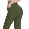 Leggings, Peach-Coloured Workout Trousers, High-Waisted Butt-Lifting Leggings, Pocketed Jacquard Bubble Yoga Trousers