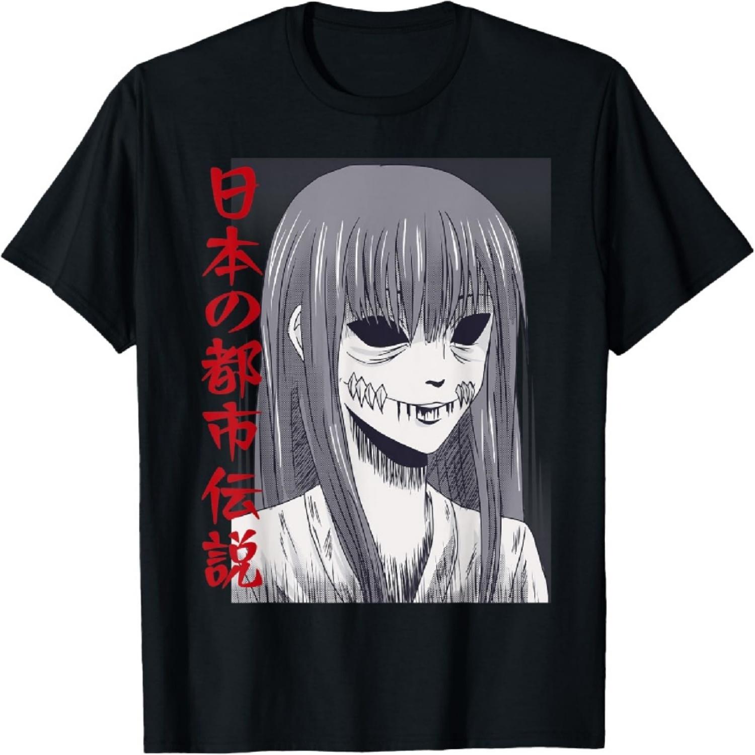 

Japanese Horror Tee, Kanji Japanese Urban Legends, Aesthetic T-Shirt XXXXXL чёрный