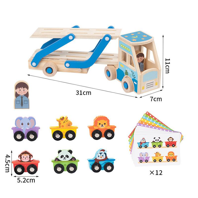 Wooden Animal Magnetic Train Toddler Building Toy For Kids