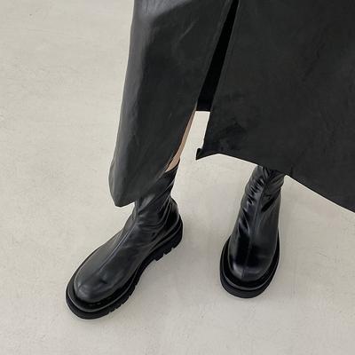 Botas de verano de punta redonda y suela gruesa elásticas, con plataforma muffin, cabeza grande, tipo Martin, mona same, transpirables, botines Chelsea para mujer