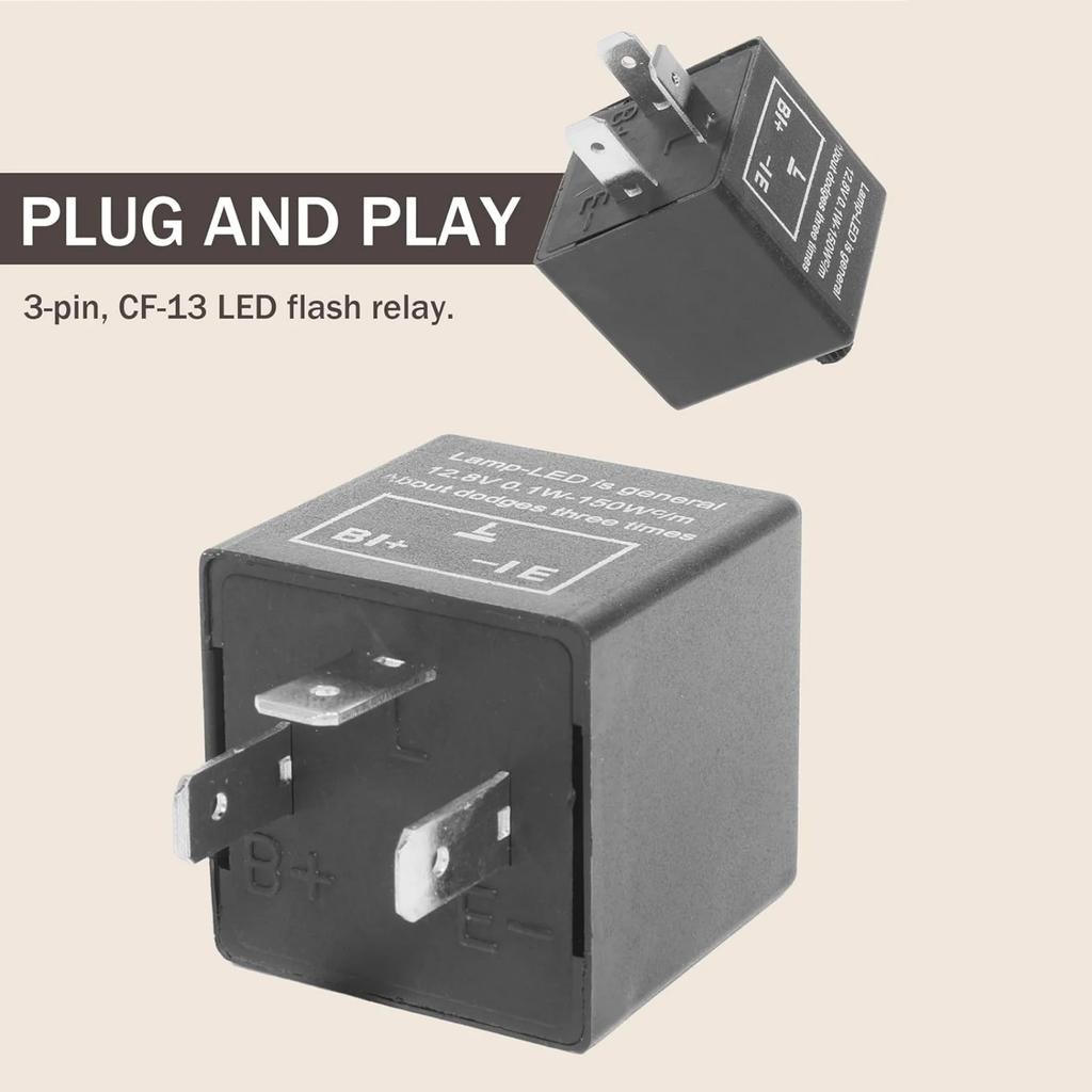 12v 3 Pin Adjustable LED Flasher Relay Motorcycle Turn Signal Lights LED Flashing Converter Tool Electronics Regulator Kit