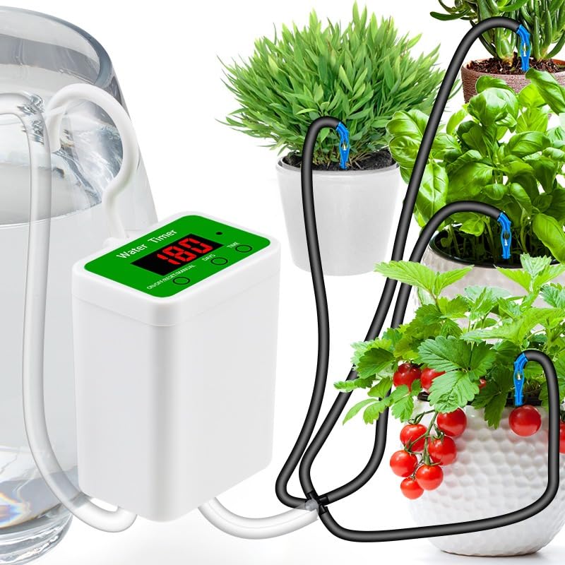 Automatic Watering Device with Sprinkler Water Timer for Garden Holds 12 USB for Home and Small Bonsai Indoor and Outdoor Includes Japanese