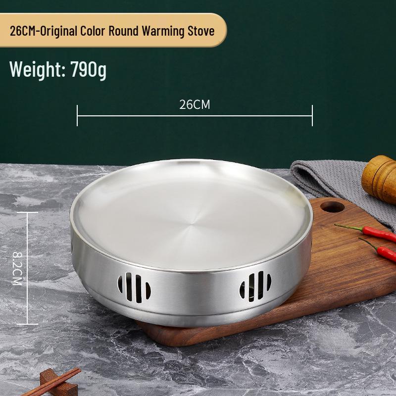 Korean-Style Stainless Steel Round BBQ Warming Stove for Restaurants