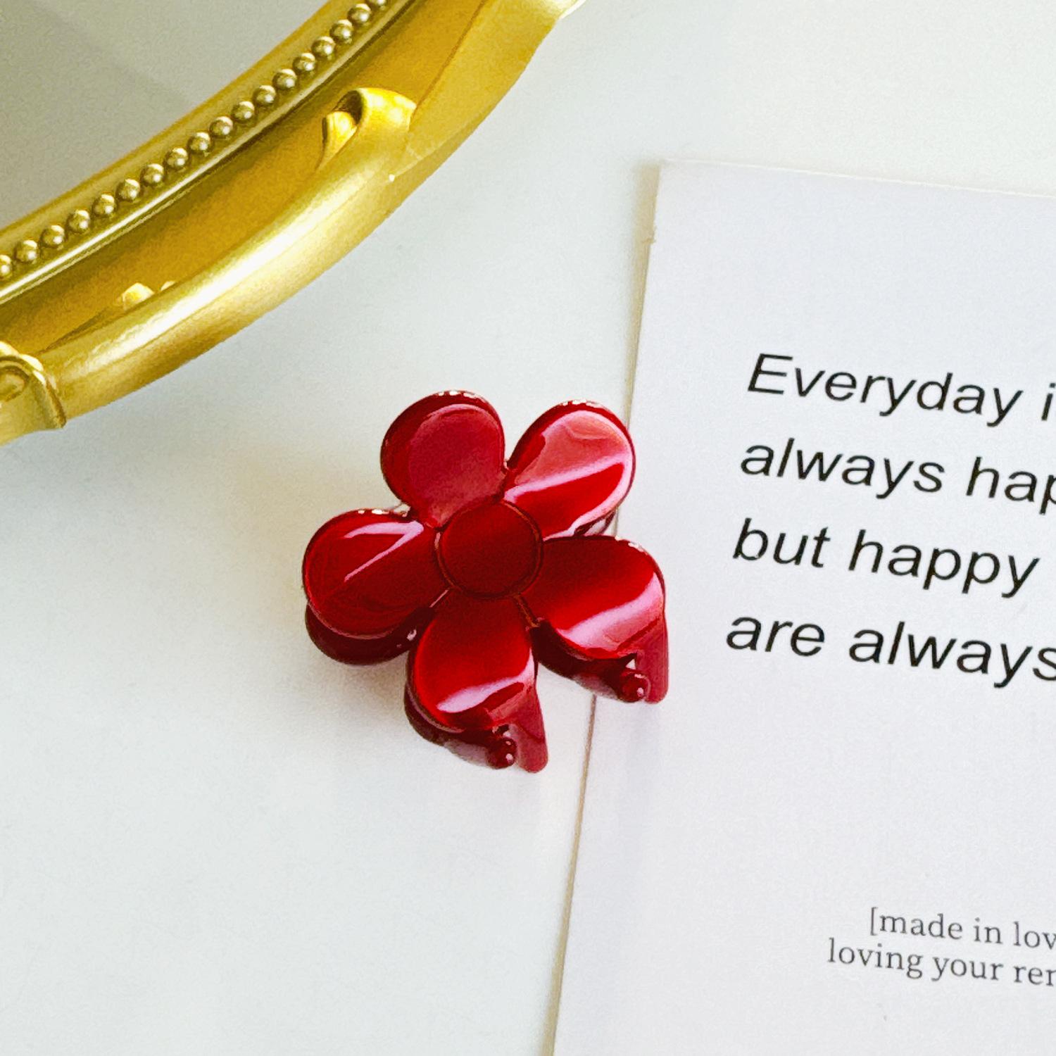 

Уникальная ацетатная красная заколка-краб для волос для женщин Стильная большая заколка для волос, разработанная для любого наряда Flower Clip