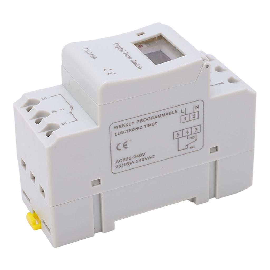 Interruttore Timer Digitale LCD Programmabile Settimanale Relè Temporale da Barra AC220?240V 16A THC15A