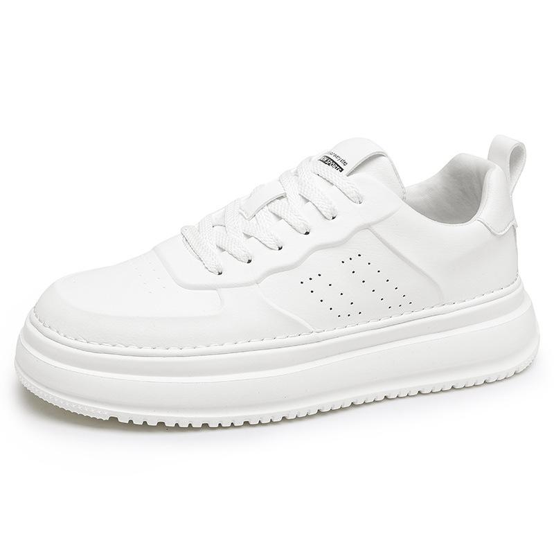 Four Seasons Trend Men's Fashion Casual Shoes College Style Low-top Thick-soled Heightening Shoes Students Wear White Shoes 2025