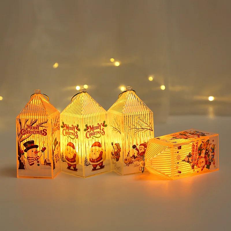 Christmas 2023 Novelty Craft Supplies Children's Portable Night Light Ornament Autumn Decoration Room Outdoor Decor Advent Gift
