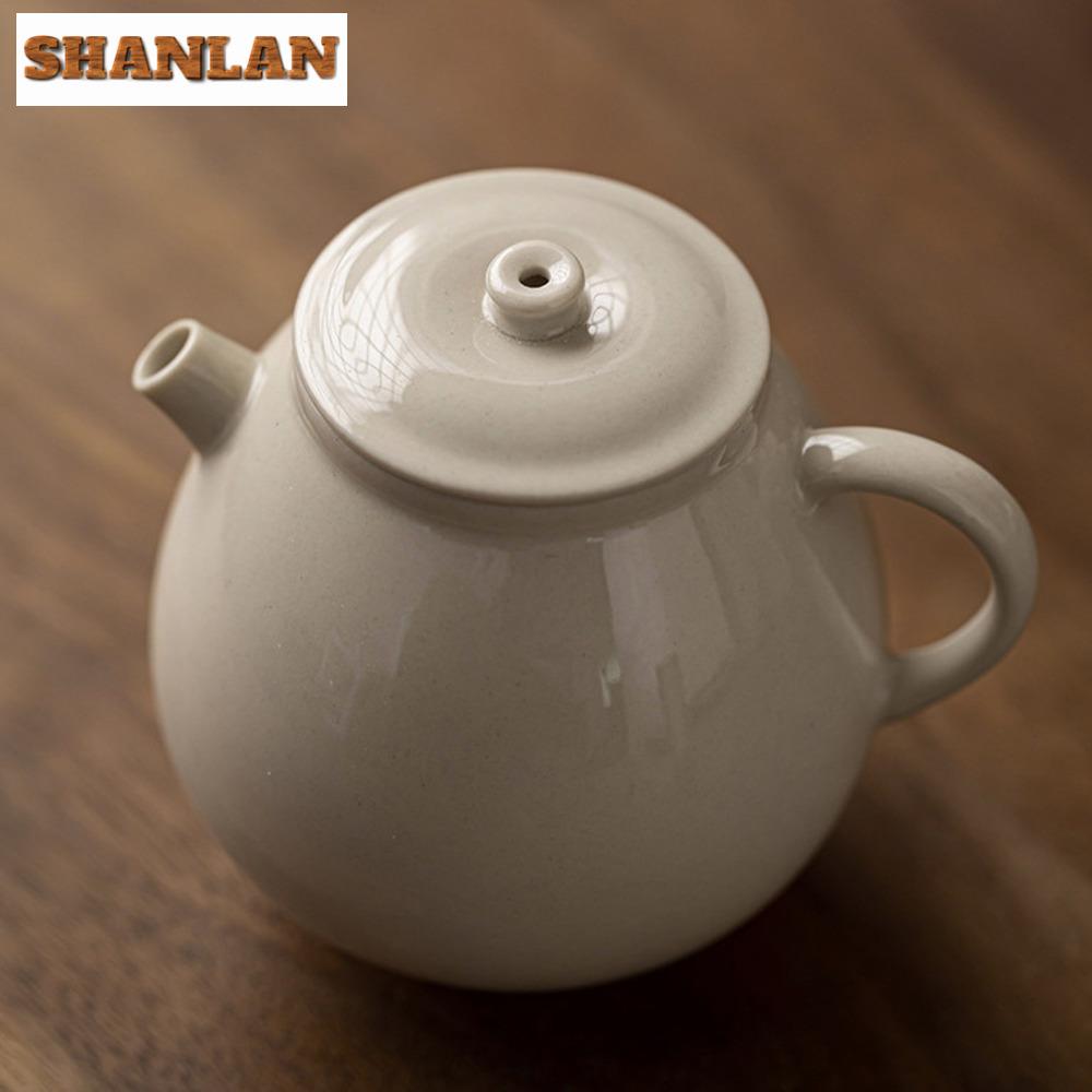 120ml Chinese Handmade Grass Wood Gray Ceramic Teapot Creative Pot Tea Brewing Kettle Kung Fu Tea Tea Services Decoration Gifts
