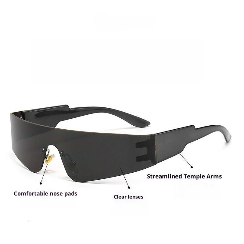 Outdoor Irregular Cycling Glasses, Fashionable Sports Sunglasses, High-end Personalized Frameless Integrated Glasses