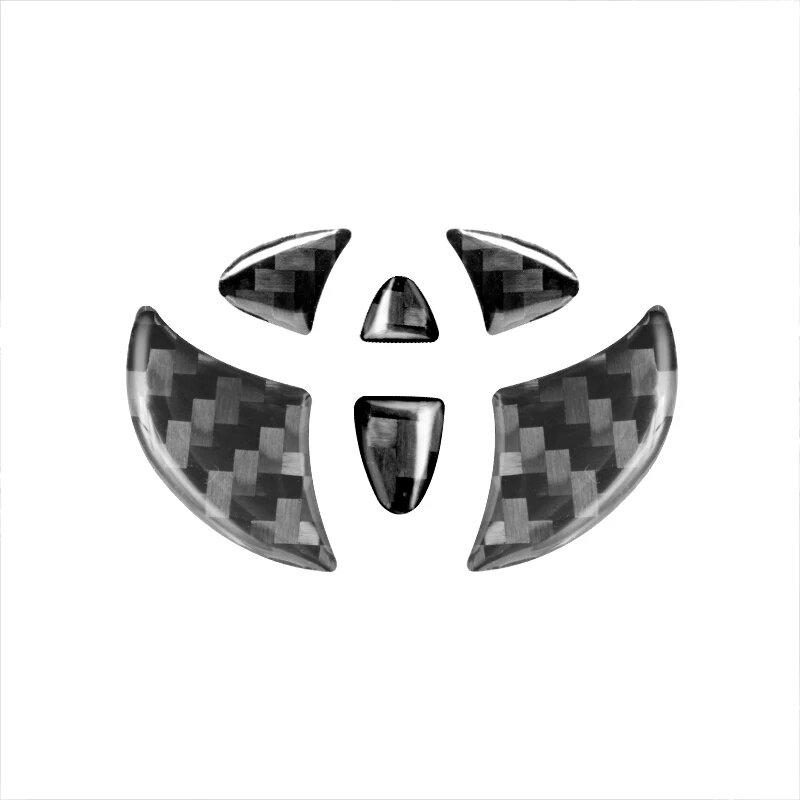 For Toyota Carbon Fiber Car Steering Wheel Sticker Emblem Badge Decoration Decals Corolla Auris Camry Yaris Avensis Accessories