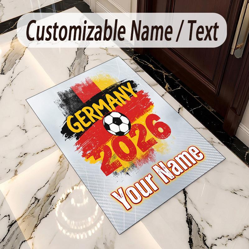 Crystal Velvet Rug Germany National Football Team Print Custom Name Text Floor Mat Home Decor
