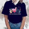 Funny Peace Love Medical Assistant Letter Printed T-Shirts For Women Summer Short Sleeve Round Neck Cute Peace Love Medical Tops