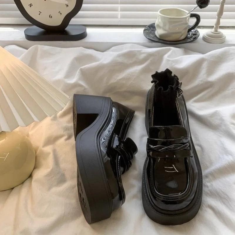 Fashion Japanese Style Girl's Mary Jane Shoes 2024 Autumn New Thick Heel Platform Women's Pumps Retro Round Toe College Uniform Shoes