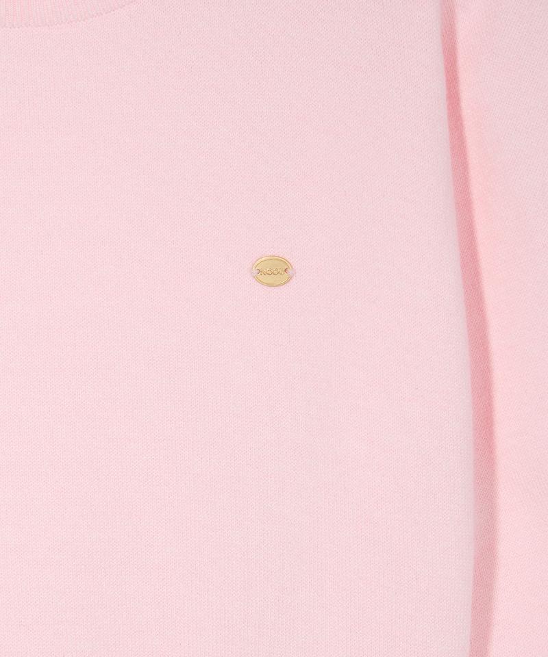 Nodeuyuumeon Basic Crew Neck Round Knit [Pink]