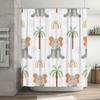 Rainbow Elephant Palm Tree Shower Curtain Home Decor Bathroom Accessory Waterproof Fabric Kids Bathtub Rug