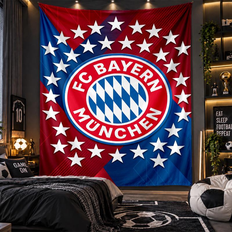 Nástěnná tapiserie s potiskem Bayern Mnichov, látka do obývacího pokoje, ložnice, domácí dekorace