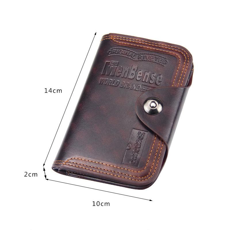 Vintage Men Wallet Card Holder Large Capacity Pu Leather Short Male Purse Id Credit Card Bag Men'S Tri-Fold Wallet Birthday Gift