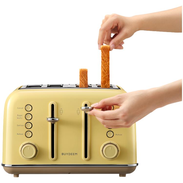Buydeem 4-slice toaster, model dt640e, mellow yellow, eu