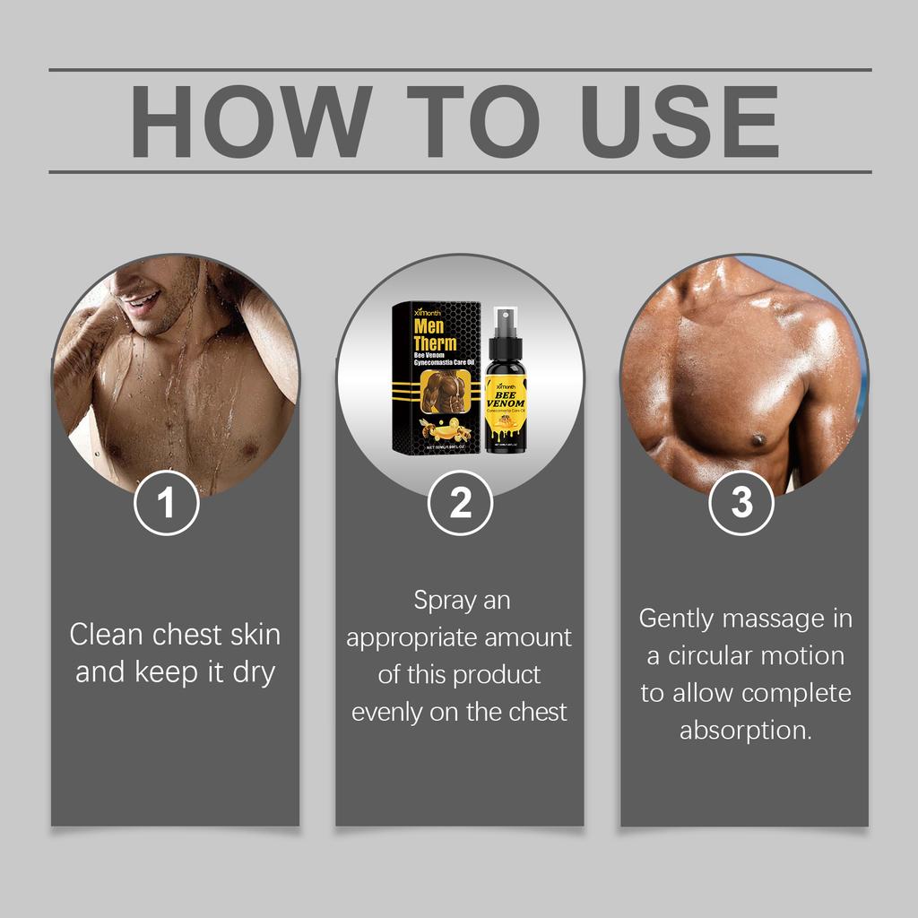 Men's Chest Firming Spray Gently Sculpts And Contours To Create Firmer Contours, Reduce Gynecomastia, And Create Firmer Chest Lines.50ML