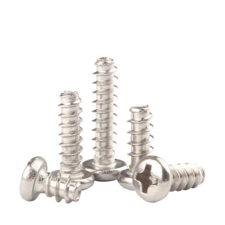 Nickel-Plated Phillips Round Flat Tail Self-Tapping Screw with Pan Head, M2-M6