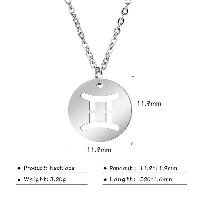 Rustfritt stål Stjerne Stjernetegn Halskjeder 12 Constellation Choker Anheng Væren Libra Leo Collier Bursdagsgave