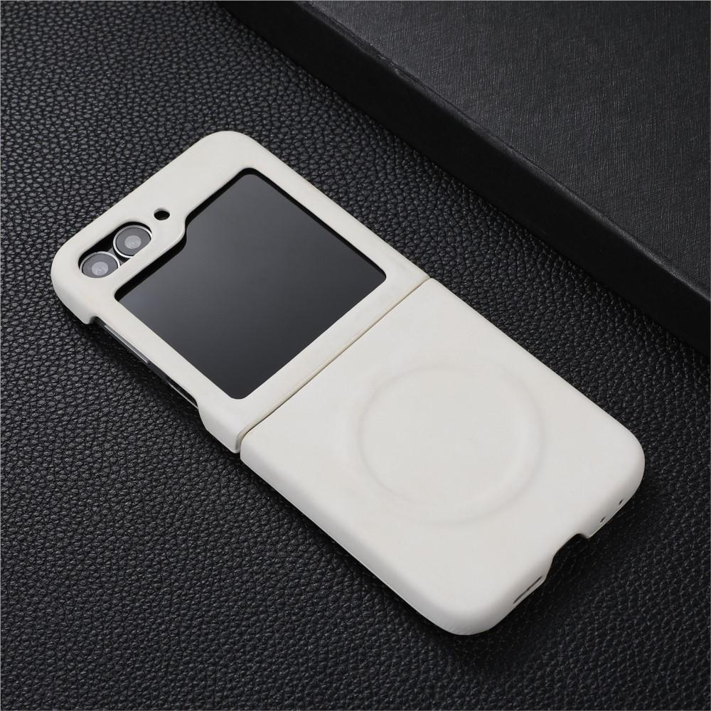 Luxury Suede Sheepskin Leather Case For Samsung Galaxy Z Flip 6 5 4 3 Magnetic For Magsafe Wireless Charging Business Soft Cover