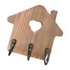 Decorative Wooden Key Hanger Wall-Mounted Key Storage Rack with Hooks House Shaped Entryway Decoration Coat Organizer