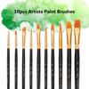 10pcs Artists Paint Brushes Nylon Hair Wooden Handle Professional Paintbrush Gift for Children