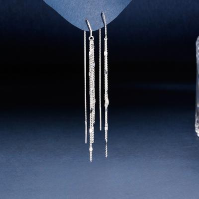 Sequined Fringed Ear Line Women's Simple and Generous Temperament Ins High-end Long Chain Earrings