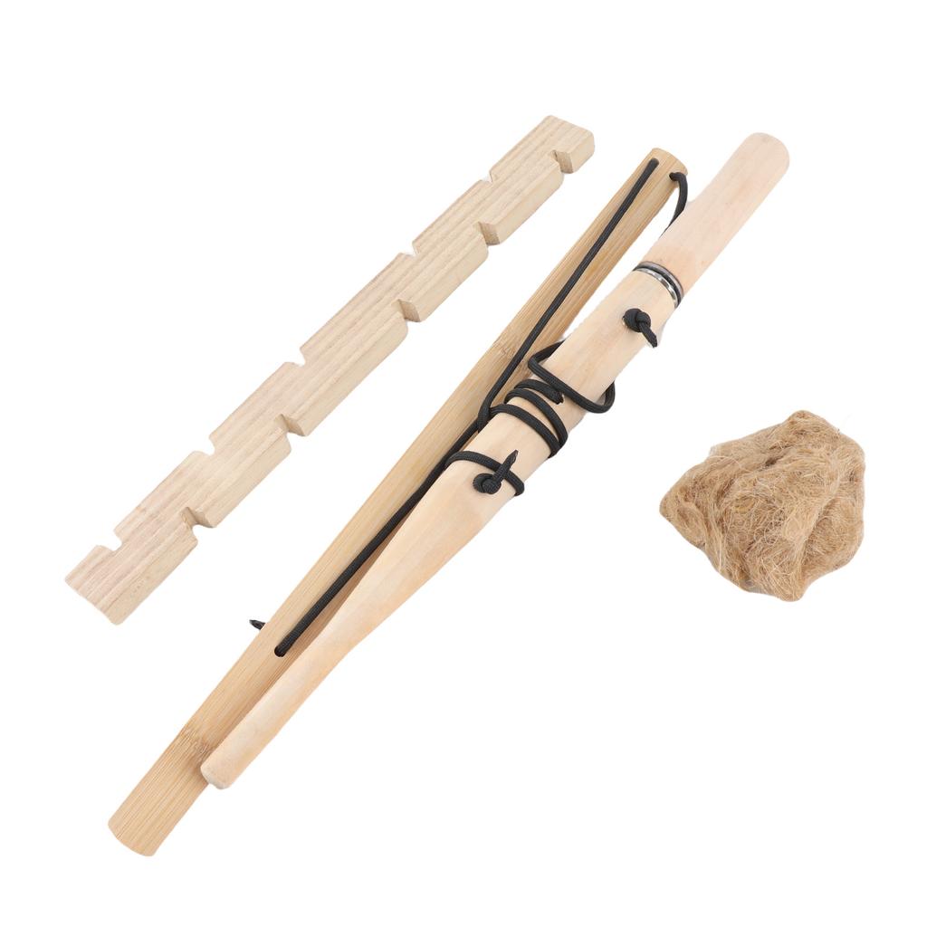 Wood Drilling Fire Making Tool Survival Emergency Ignitor Kit for Outdoor Camping(1 Person)