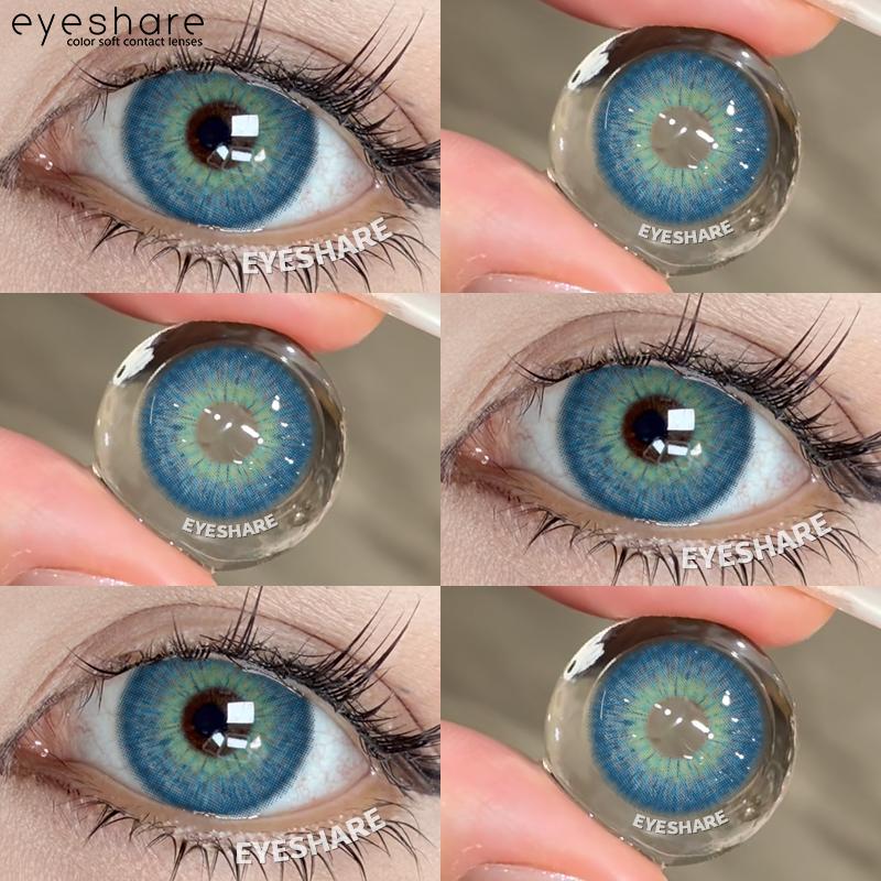 EYESHARE 1Pair Color Contact Lenses for Eyes Natural Brown Yearly Use Lenses Gray Multicolored Contact Lens Gray Pupils Lens