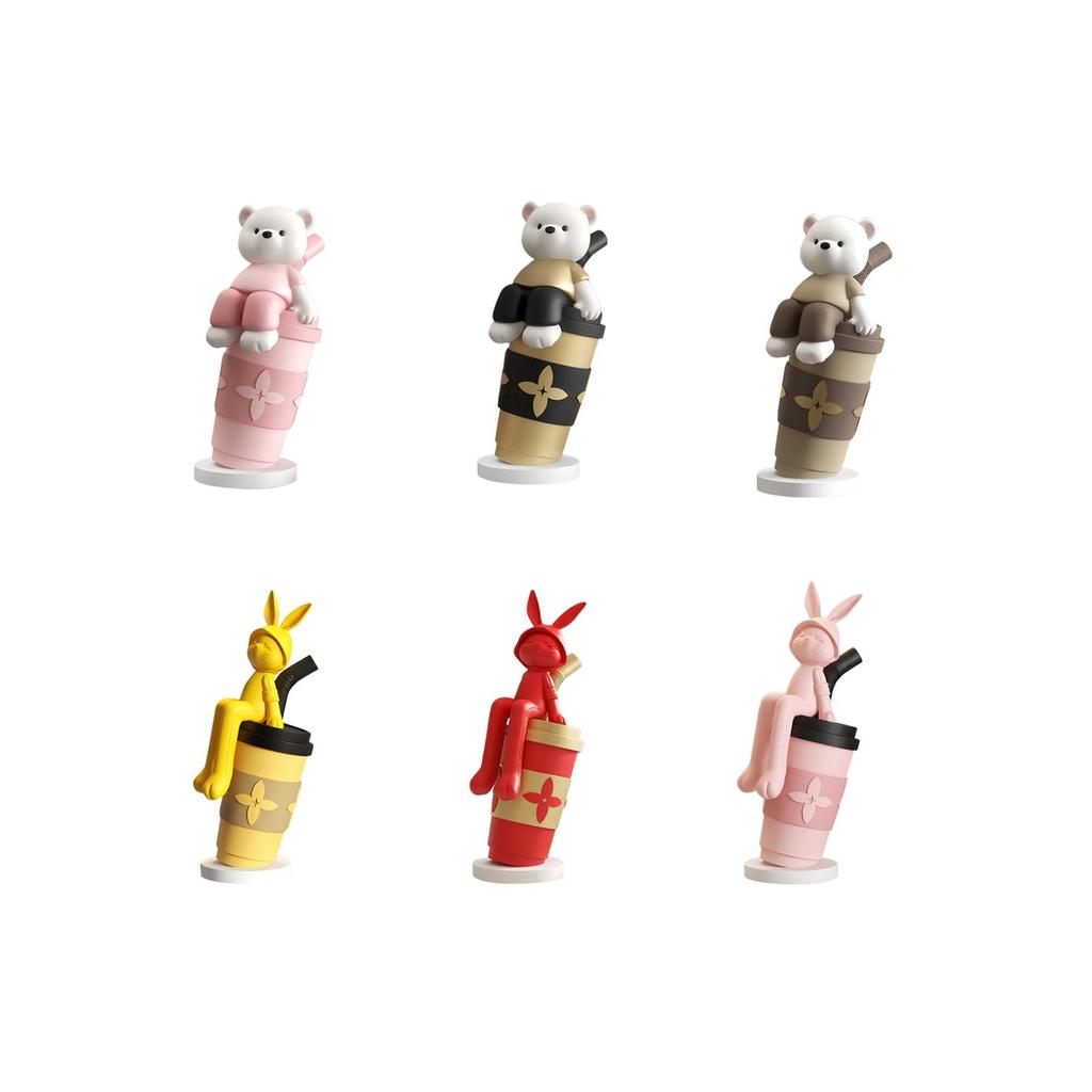 Animal Statue Resin Housewarming Gift Cartoon Collectible Cute Animal Sculpture for Bedroom Dining Table Entrance Cabinet Office
