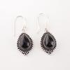 Black Tourmaline Gemstone 925 Sterling Silver Handmade Jewelry Boho Earrings1.6" EE-164-28
