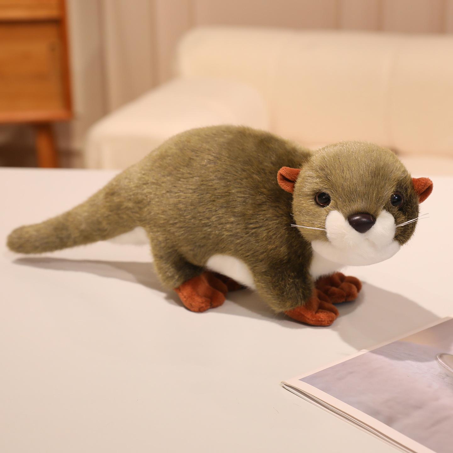 

Имитация куклы выдры плюшевая игрушка кукла морской свинки украшение для зоопарка аквариума подарок кукла выдры 33cm коричневый